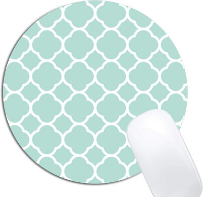 Синя ромбична арт подложка за мишка Кръгла неплъзгаща се гумена подложка за мишка Лаптоп Офис Компютър Декор Сладки аксесоари за бюро Дизайн Подложка за мишка