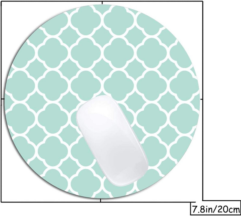 Синя ромбична арт подложка за мишка Кръгла неплъзгаща се гумена подложка за мишка Лаптоп Офис Компютър Декор Сладки аксесоари за бюро Дизайн Подложка за мишка