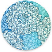 Μοτίβο Teal Mandala Στρογγυλό Mouse Pad Lotus Σχεδιασμός Gaming Mouse Mat Αδιάβροχο Mouse Pad Αντιολισθητική Λαστιχένια βάση για φορητό υπολογιστή γραφείου