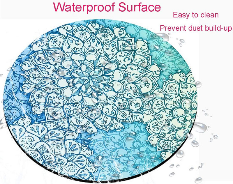 Μοτίβο Teal Mandala Στρογγυλό Mouse Pad Lotus Σχεδιασμός Gaming Mouse Mat Αδιάβροχο Mouse Pad Αντιολισθητική Λαστιχένια βάση για φορητό υπολογιστή γραφείου