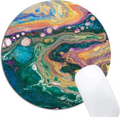 Зелена мраморна шарка Подложка за мишка Кръгла неплъзгаща се гумена подложка за мишка Лаптоп Офис Компютър Декор Сладко бюро Подложка за мишка с персонализиран дизайн