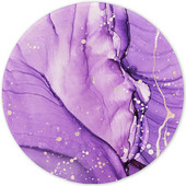 Подложка за мишка със зашити ръбове Подложка за мишка Водоустойчива неплъзгаща се гумена основа Кръгла подложка за мишка 7,9×7,9×0,12 инча Лилав абстрактен мрамор