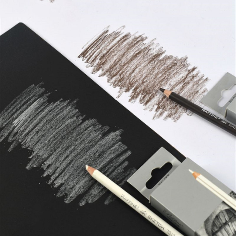 Καφέ λευκό μολύβι σκίτσου για ζωγραφική Επαγγελματικό εργαλείο σχεδίασης Μη τοξικό παστέλ τέχνη με επισήμανση σκίτσο στυλό κάρβουνο