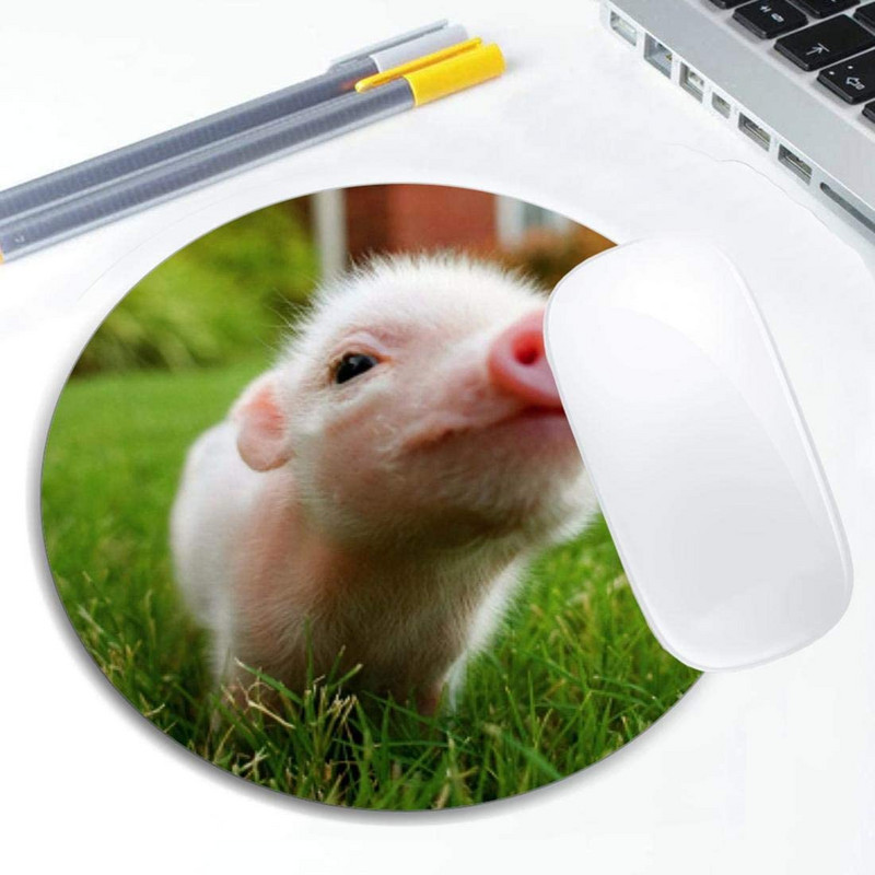 Mouse Pad rotund, antiderapant, cauciuc, pentru laptop, birou, computer, decorare, drăguț, design de birou, mouse pad