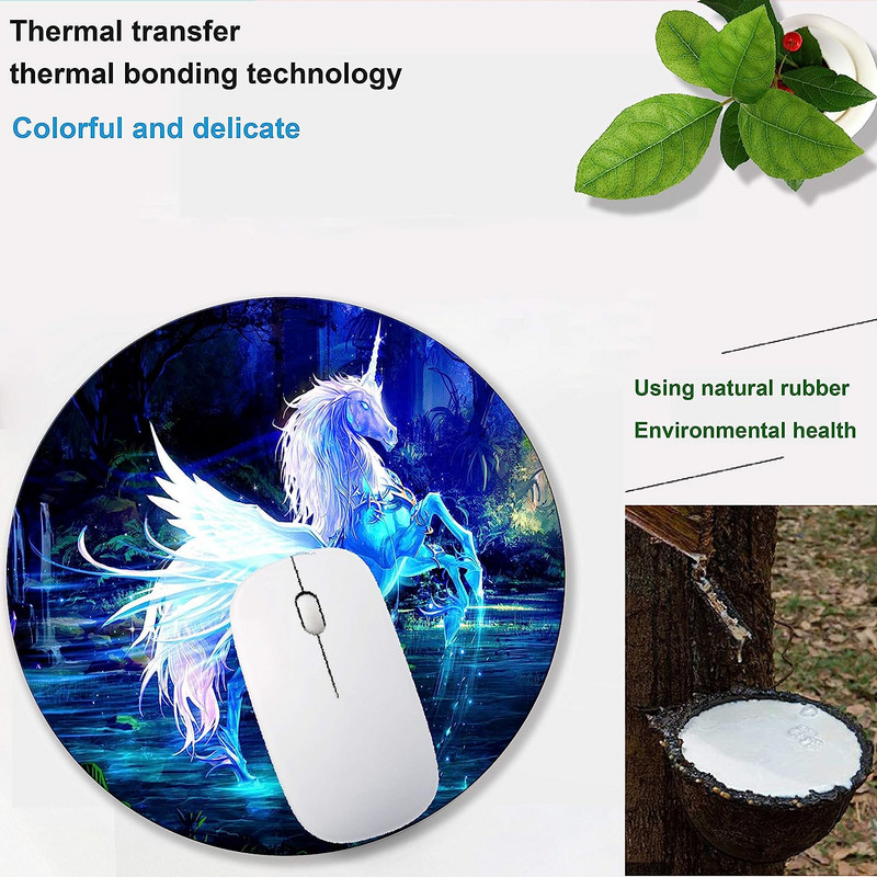 Στρογγυλό Unicorn Mouse pad Μικρό υπολογιστή για ποντίκι για ασύρματο ποντίκι Αντιολισθητικό ελαστικό mousepad για παιχνίδια φορητού υπολογιστή