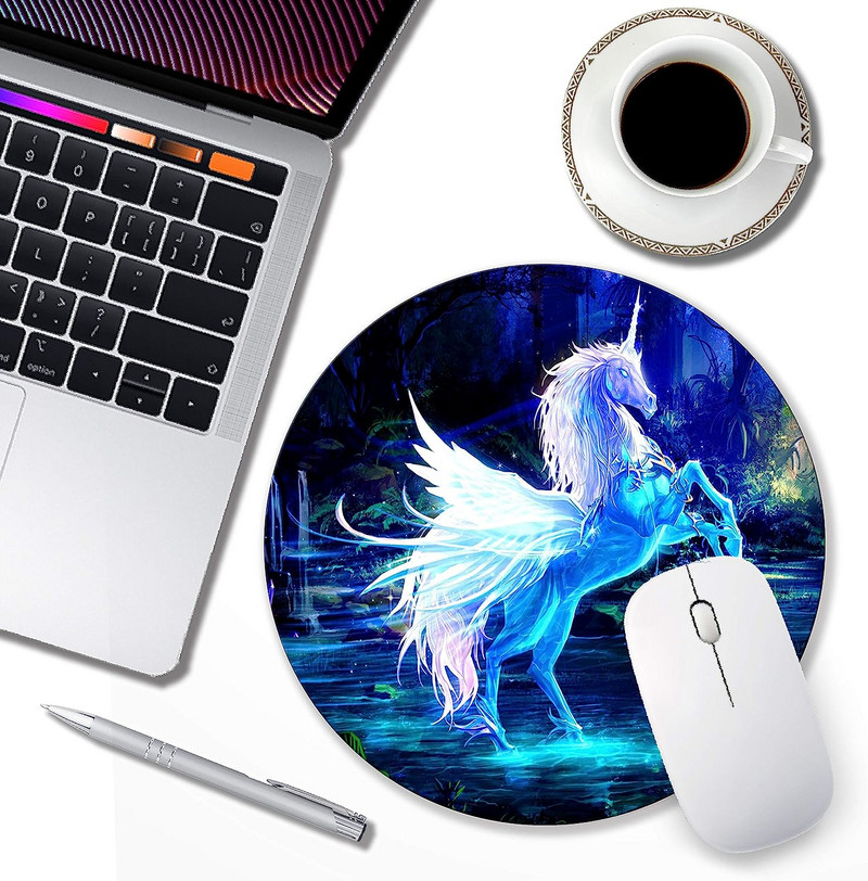 Στρογγυλό Unicorn Mouse pad Μικρό υπολογιστή για ποντίκι για ασύρματο ποντίκι Αντιολισθητικό ελαστικό mousepad για παιχνίδια φορητού υπολογιστή