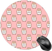 Сладък хамстер Кръгла подложка за мишка Сладки подложки за мишка Неплъзгаща се гумена основа Подложка за мишка за домашен офис Лаптоп Компютърни игри