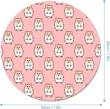 Cute Hamster Στρογγυλό Mouse Pad Χαριτωμένα Mousepads Αντιολισθητικά mousepad από καουτσούκ για gaming υπολογιστών για φορητούς υπολογιστές στο σπίτι