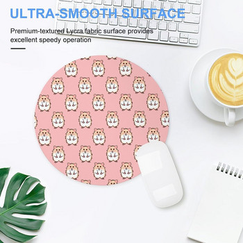 Cute Hamster Στρογγυλό Mouse Pad Χαριτωμένα Mousepads Αντιολισθητικά mousepad από καουτσούκ για gaming υπολογιστών για φορητούς υπολογιστές στο σπίτι