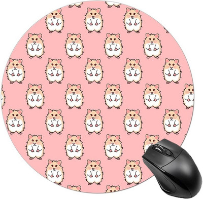 Сладък хамстер Кръгла подложка за мишка Сладки подложки за мишка Неплъзгаща се гумена основа Подложка за мишка за домашен офис Лаптоп Компютърни игри