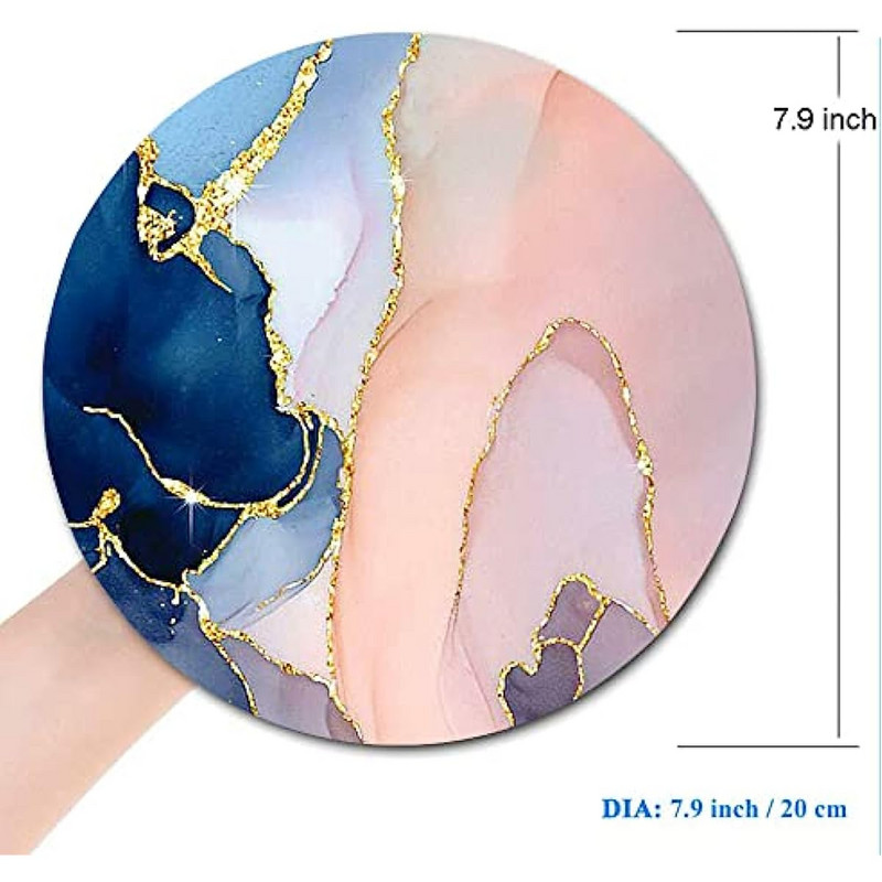 Apaļš peles paliktnis Marmora peles paliktnis Mīlīgs biroja peles paklājiņš Ūdensizturīgs peles paliktnis, neslīdošs gumijas pamatnes peles paliktņi biroja mājām