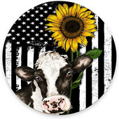 American Flag Sunflower Στρογγυλό Mouse Pad Σχεδιασμός Gaming Mouse Mat Αδιάβροχο αντιολισθητικό λαστιχένια βάση Mousepad 7,9x0,12 ίντσες