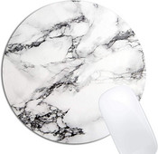 Μαύρο και άσπρο μαρμάρινο μαξιλαράκι ποντικιού Στρογγυλό αντιολισθητικό ελαστικό mousepad Διακοσμητικό υπολογιστή γραφείου Χαριτωμένα αξεσουάρ γραφείου Σχεδιασμός Mousepad