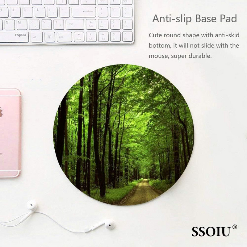 Deep in The Thick Green Vegetation Tree Nature Round Mouse Pad Mat 7,87X7,87 ιντσών Αντιολισθητικό λαστιχένιο μαξιλαράκι ποντικιού για γραφείο υπολογιστή