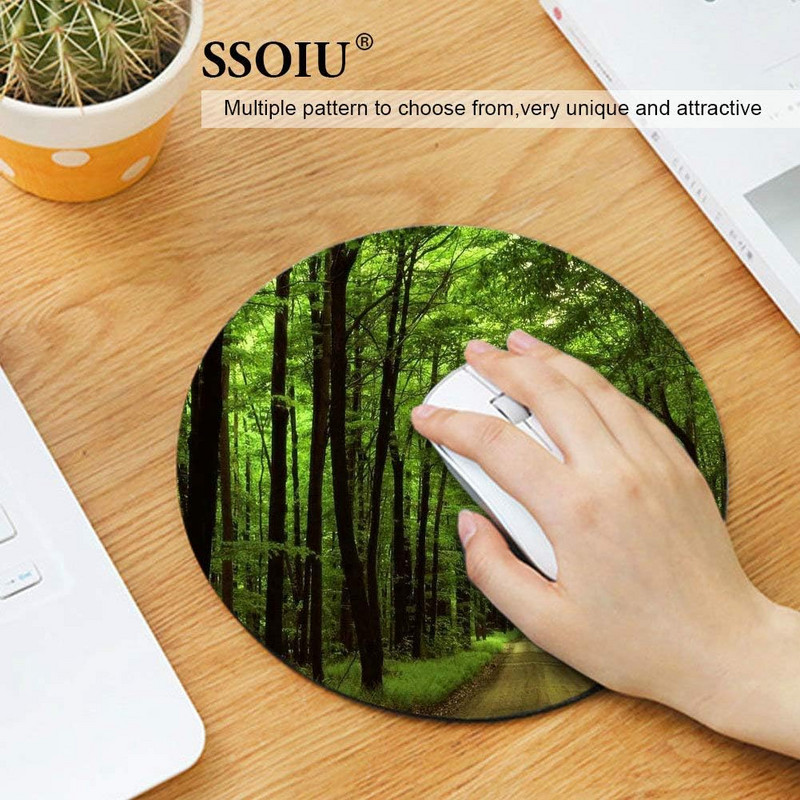 Deep in The Thick Green Vegetation Tree Nature Round Mouse Pad Mat 7,87X7,87 ιντσών Αντιολισθητικό λαστιχένιο μαξιλαράκι ποντικιού για γραφείο υπολογιστή