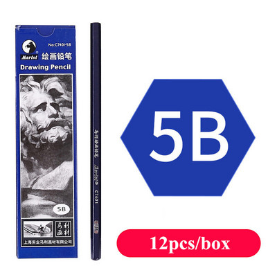 12 бр./кутия Професионална химикалка за скициране HB B 2B 3B 4B 5B 6B 7B 8B 12B 14B Моливи с дървено олово със специфична графитна сърцевина