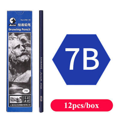 12 бр./кутия Професионална химикалка за скициране HB B 2B 3B 4B 5B 6B 7B 8B 12B 14B Моливи с дървено олово със специфична графитна сърцевина