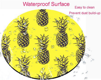 Кръгла подложка за мишка с цвят на жълт ананас Геймърска подложка за мишка Водоустойчива кръгла подложка за мишка Неплъзгаща се гумена основа Подложки за мишка 7,9x0,12 инча