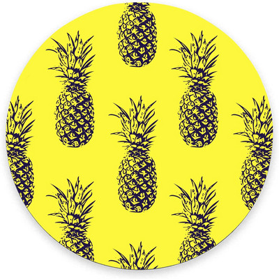Кръгла подложка за мишка с цвят на жълт ананас Геймърска подложка за мишка Водоустойчива кръгла подложка за мишка Неплъзгаща се гумена основа Подложки за мишка 7,9x0,12 инча