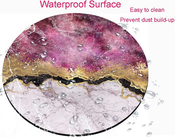 Розово-червена и златна мраморна подложка за мишка Модна мраморна водоустойчива кръгла подложка за мишка Неплъзгащи се гумени кръгли подложки за мишка за компютър