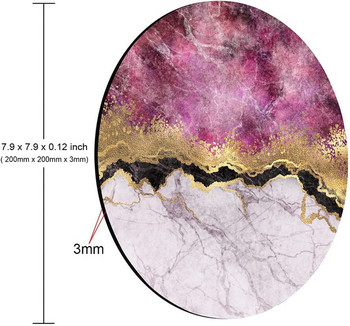 Розово-червена и златна мраморна подложка за мишка Модна мраморна водоустойчива кръгла подложка за мишка Неплъзгащи се гумени кръгли подложки за мишка за компютър