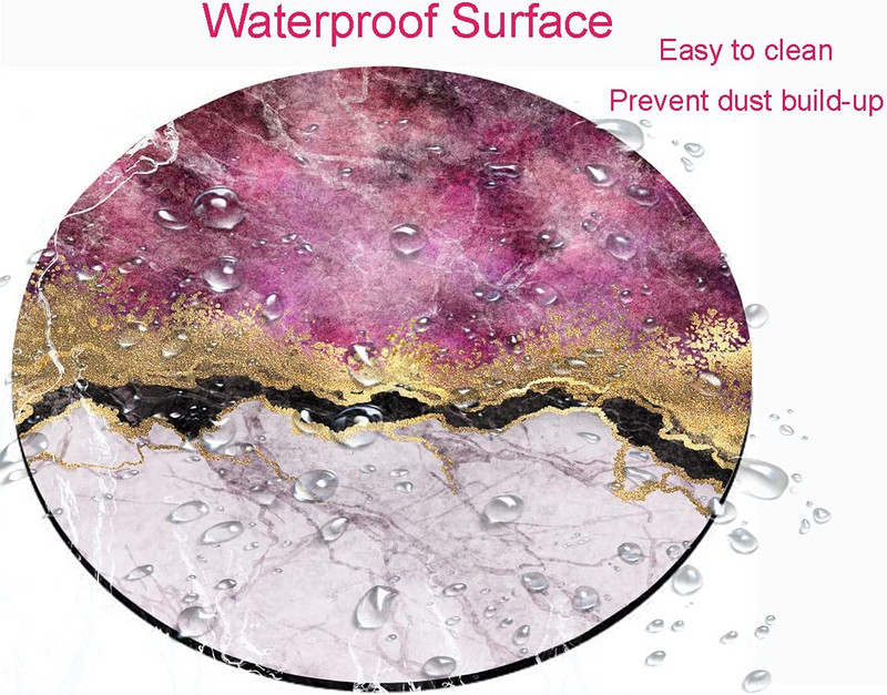 Mouse Pad cu marmură, roșu trandafir și auriu