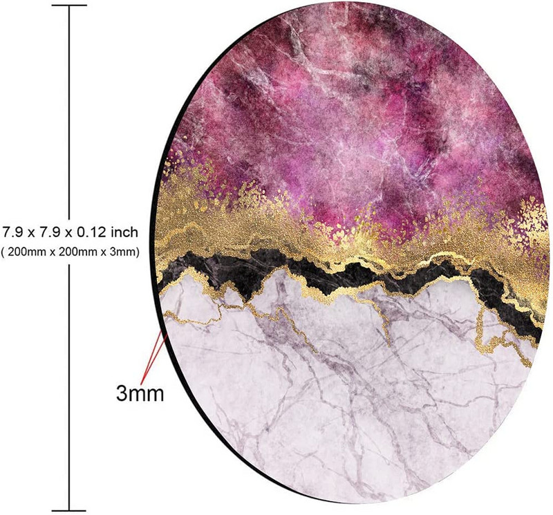 Mouse Pad cu marmură, roșu trandafir și auriu