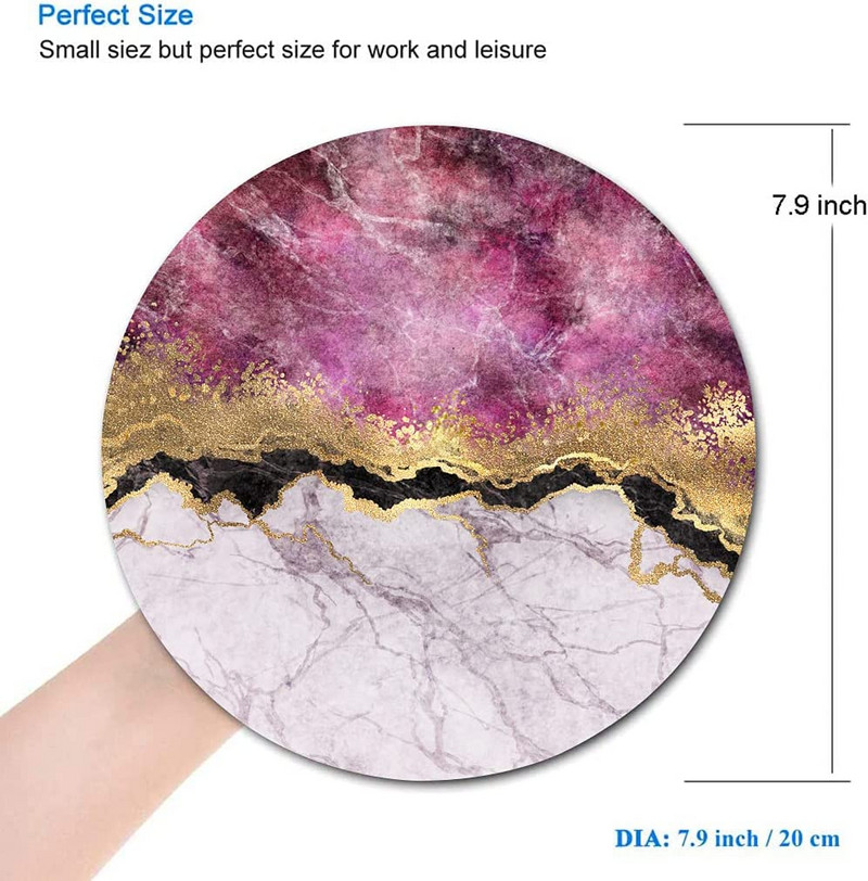 Mouse Pad cu marmură, roșu trandafir și auriu