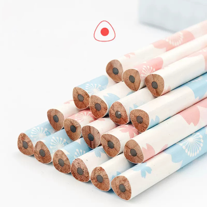 12 бр./кутия Kawaii Sakura Моливи HB Стандартни дървени моливи Корейски канцеларски материали Момчета Момичета Инструменти за рисуване Скица Офис консумативи