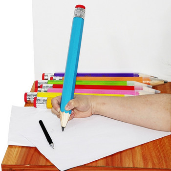 Големи гигантски моливи Дървени джъмбо моливи Очарователни-Направи си сам Дървообработващи играчки Подаръци Канцеларски материали Дървен молив Пиши и изтривай