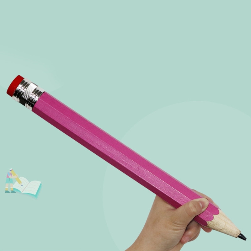 Big Giant μολύβια Ξύλινα μολύβια Jumbo Αξιολάτρευτα-DIY Ξυλουργική-Παιχνίδια Δώρα Χαρτικά Ξύλο μολύβι Γράψε και Σβήσε