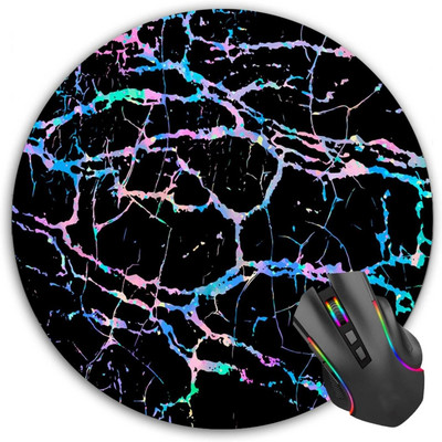 Rainbow Stripes Μαύρο Μάρμαρο Υπολογιστή Mouse pad Σχεδιασμός Mouse pad Mouse pad για υπολογιστές Office Home 7,9" x 7,9" ίντσες