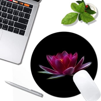 Flower Water Plant Mouse Pad Στρογγυλό αντιολισθητικό ελαστικό mousepad Διακοσμητικό φορητού υπολογιστή γραφείου Χαριτωμένα αξεσουάρ γραφείου Σχεδιασμός Mousepad