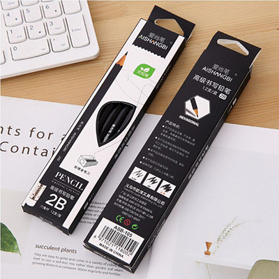 12 бр./кутия Дървен молив 2B Молив с гумичка Детско рисуване Ученик Писане на канцеларски материали Безплатна острилка за моливи