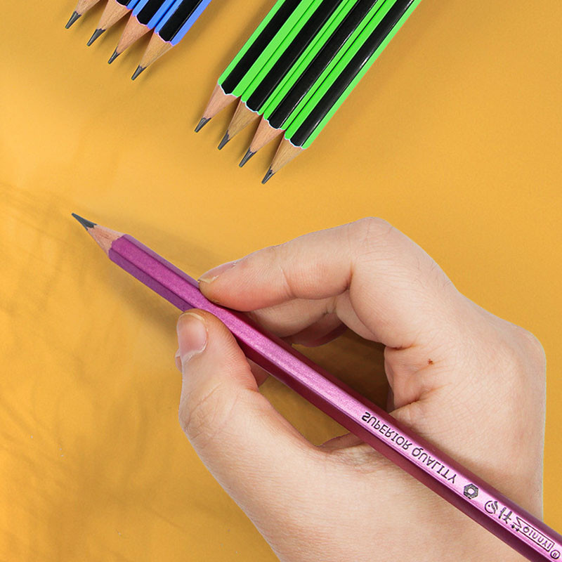 12 бр. / Партида Обикновен молив Дървени моливи 2B/HB Молив с гумичка Детски подарък Молив за рисуване Училищни канцеларски материали
