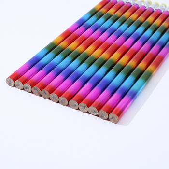 12 ΤΕΜ Μαθητικό Rainbow Ξύλινο Μολύβι Παιδικό Σκίτσο Υλικό Σχεδίου Εργαλείο Σχολικής Γραφικής ύλης