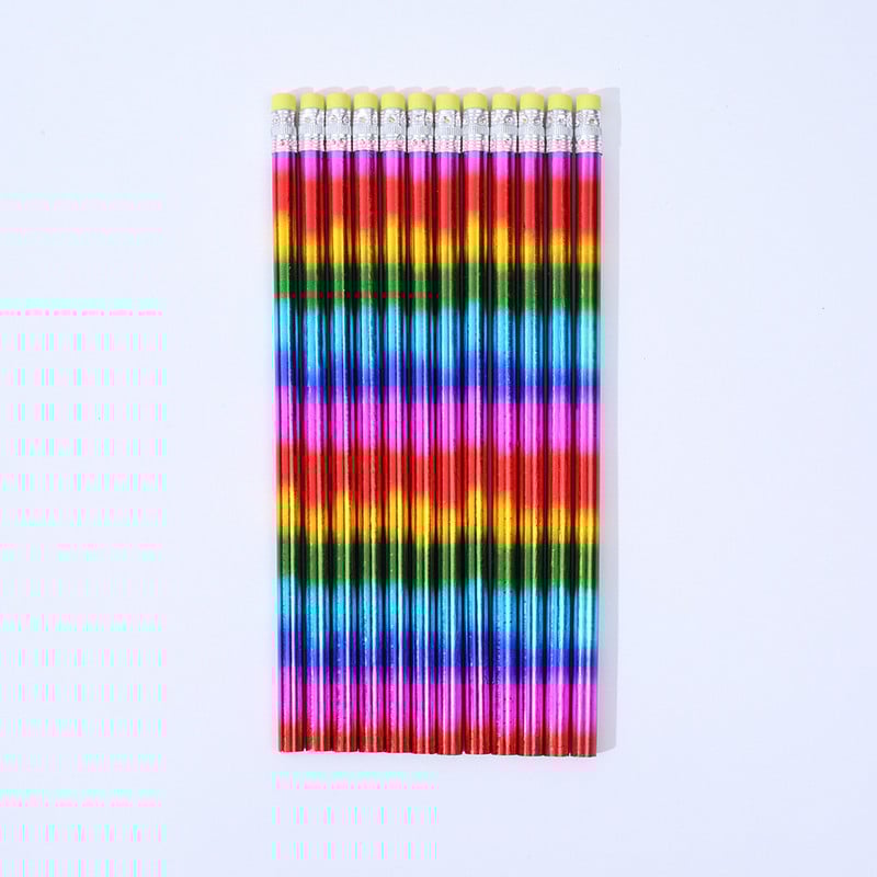 12 ΤΕΜ Μαθητικό Rainbow Ξύλινο Μολύβι Παιδικό Σκίτσο Υλικό Σχεδίου Εργαλείο Σχολικής Γραφικής ύλης