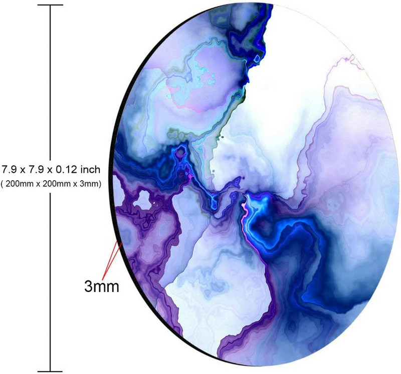 Crazy Abstract Разтопени цветни форми Неплъзгащи се гумени подложки за мишка Акварелна подложка Размер 7,9 x 7,9 x 0,12 инча Кръгла геймърска подложка за мишка