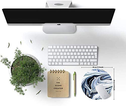 Вихрови мраморна кръгла подложка за мишка Геймърска подложка за мишка Водоустойчива кръгла подложка за мишка Неплъзгаща се гумена основа Подложки за мишка 7,9x0,12 инча