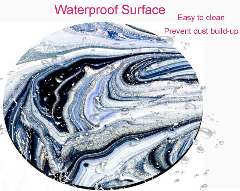 Вихрови мраморна кръгла подложка за мишка Геймърска подложка за мишка Водоустойчива кръгла подложка за мишка Неплъзгаща се гумена основа Подложки за мишка 7,9x0,12 инча