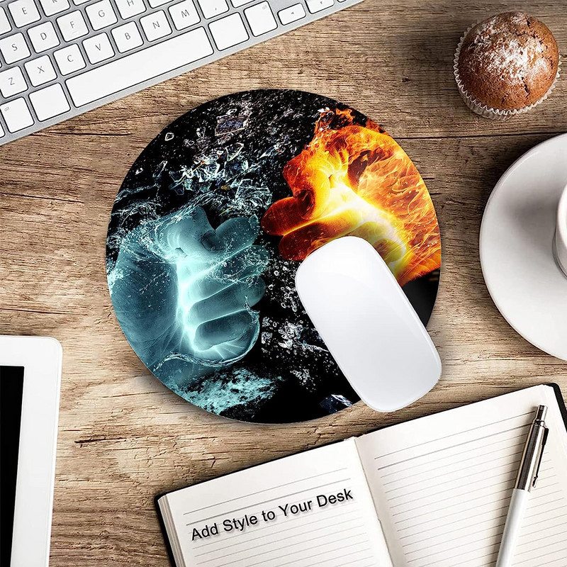 Αστεία Mouse Pads Fire Hands and Water Hands Fight Mouse pad Gaming Mouse Pad Φορητά αντιολισθητικά ποντίκια με βάση από καουτσούκ για φορητό υπολογιστή