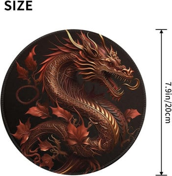 Golden Chinese Dragon Red Art Mouse Pad Αντιολισθητικό ελαστικό στρογγυλό mousepads χαλάκι για gaming Εργασία γραφείου Υπολογιστής φορητός υπολογιστής σπίτι Δώρα