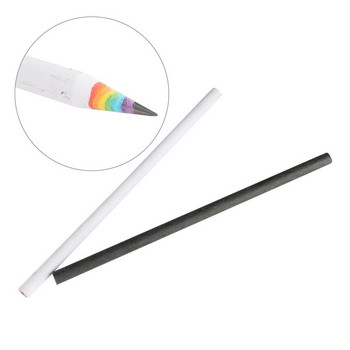 2 ΤΕΜ Rainbow Pencil 2B Pencil Μαύρο λευκό κοστούμι Creative Personality Student Pencil For Kids Gift School Supplies Office Pencil