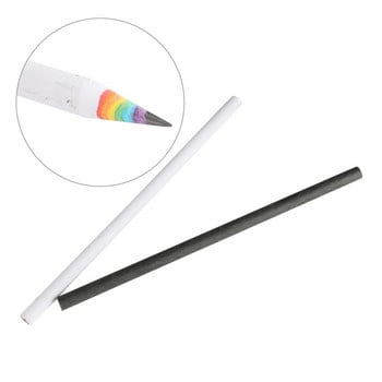 2 PCS Rainbow Pencil 2B Pencil Black White Suit Creative Personality Student Pencil For Kids Gift Училищни офис принадлежности Молив