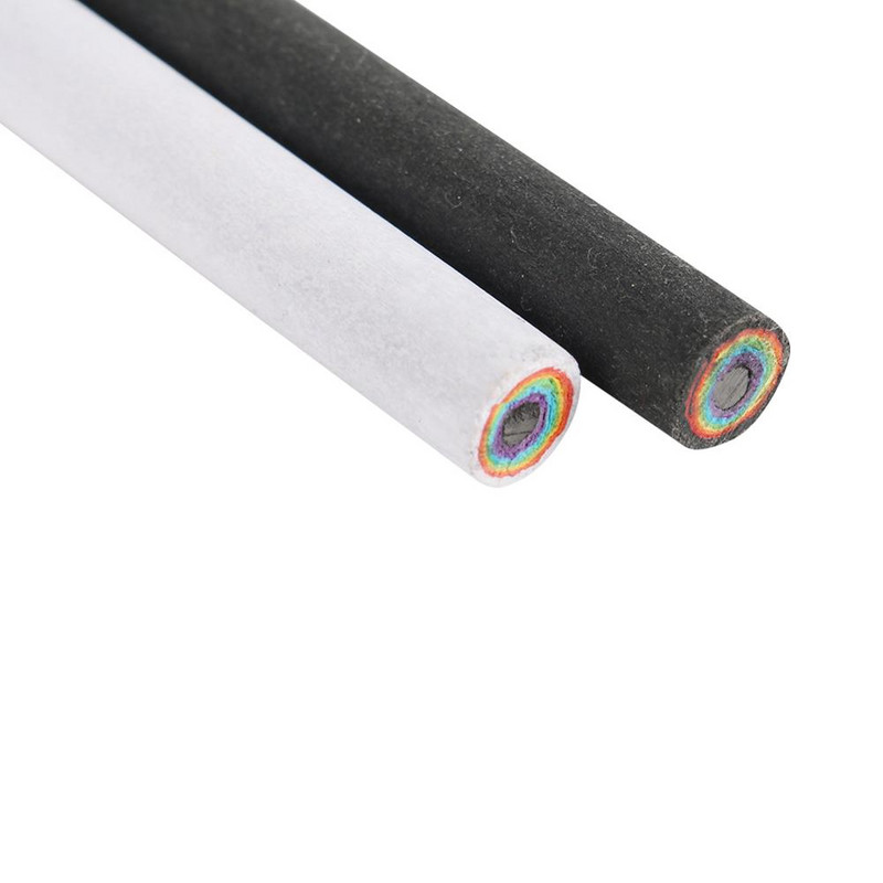 2 PCS Rainbow Pencil 2B Pencil Black White Suit Creative Personality Student Pencil For Kids Gift Училищни офис принадлежности Молив