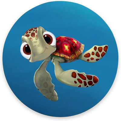 Kawaii Turtle Round Mouse Pad Cute Gaming Mouse Mat Αδιάβροχο αντιολισθητικό λαστιχένιο πάνελ ποντικιών 7,9x0,12 ιντσών