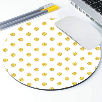 Кръгла подложка за мишка със златно фолио Цветна подложка за мишка за компютър или офис работна станция 7,9 инча