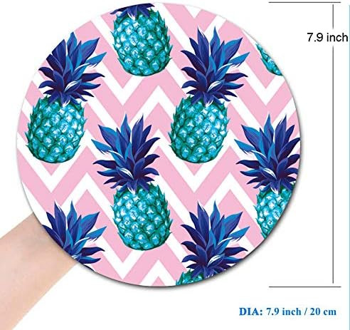 Ananassi ümmargune mänguhiirematt Veekindel ümmargune hiirematt, libisemisvastane kummist alus, 7,9 x 0,12 tolli