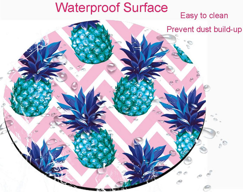 Ananassi ümmargune mänguhiirematt Veekindel ümmargune hiirematt, libisemisvastane kummist alus, 7,9 x 0,12 tolli