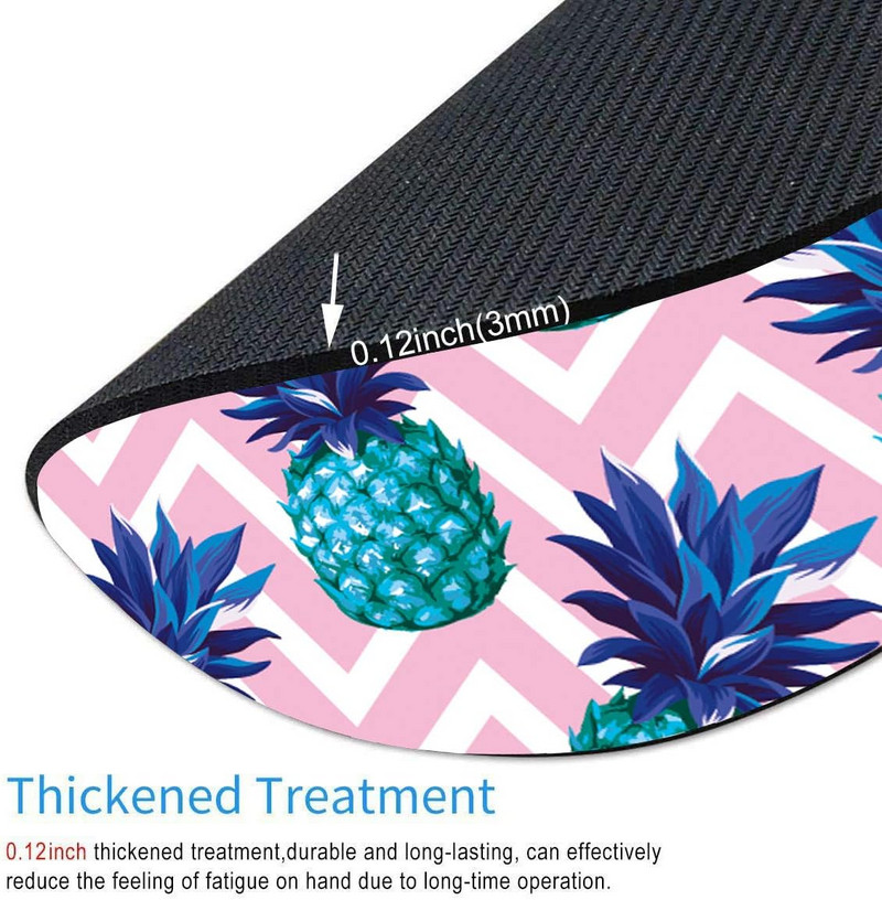 Ananassi ümmargune mänguhiirematt Veekindel ümmargune hiirematt, libisemisvastane kummist alus, 7,9 x 0,12 tolli